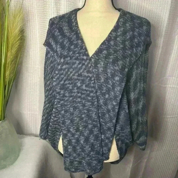 Lucie Bournival Tricots Lightweight Cocoon Knit Cardigan Attached Scarf One Size - Picture 2 of 9